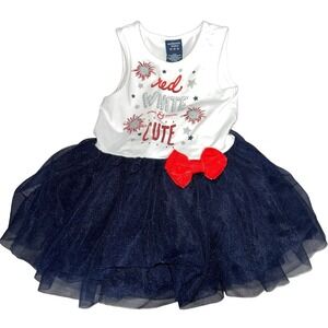Authentic Kids USA, Patriotic Tutu Dress Red, White & Cute Toddler Girls 24M